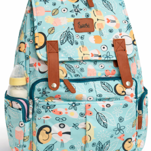 Baby diaper bag backpack with spacious main compartment and front zip pockets