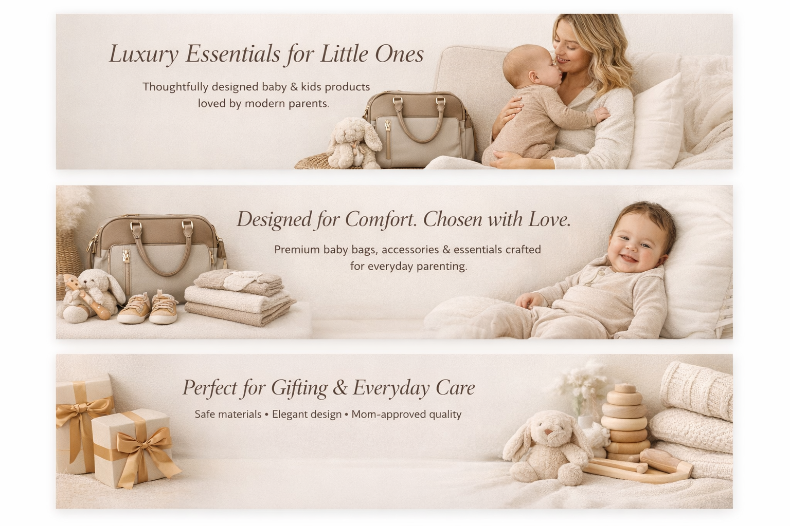 Luxury baby and kids products homepage banner by Chutkoo featuring premium baby essentials
